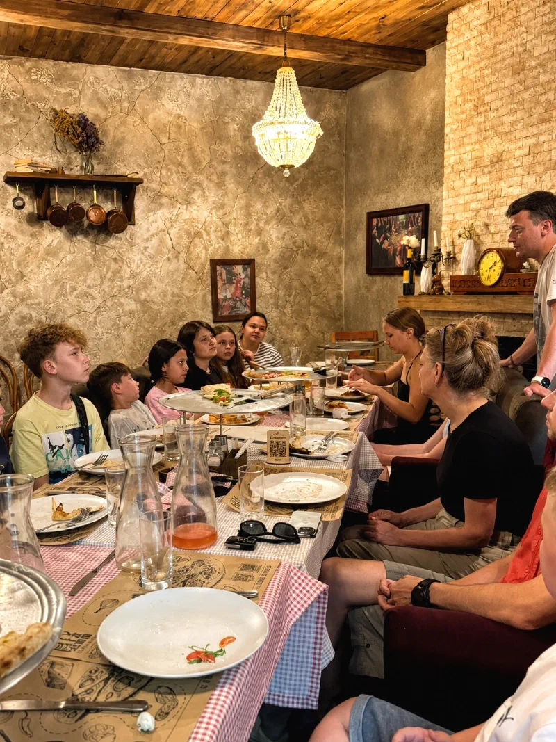 Dr. Hilton (center right) with Children of Fallen Defenders — children who lost their fathers to war. The gathering was arranged by the Rotary Club of Kropyvnytskyi, which supports programs for traumatized and orphaned children.